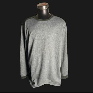 New Greg Norman for Tasso Elba Gray/green Long Sleeve Shirt with Green Accents.